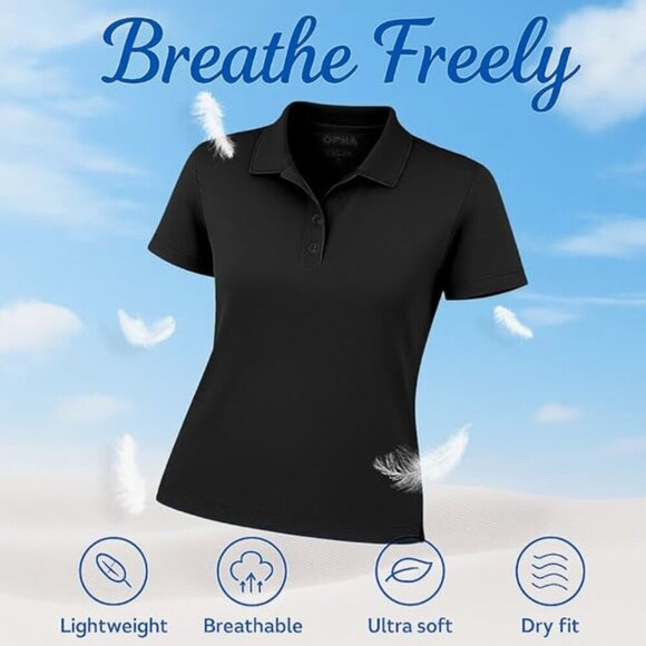 Women's Dry-Fit Golf Polo Shirts 3-Button Golf Polo's XL - Picture 6 of 7